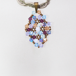 Pendant 30cm - Shea Rhombus S-Khaki Braid - Pendant 30cm - Laiton bronze